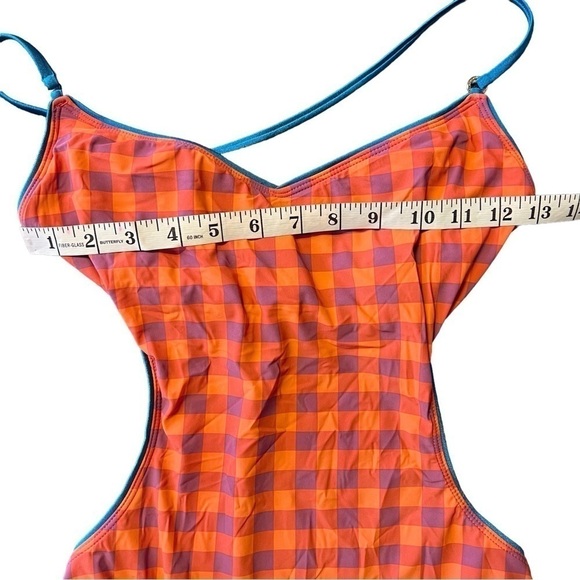 Marc By Marc Jacobs Red and Blue Checkered One Piece Swimsuit - Picture 12 of 15